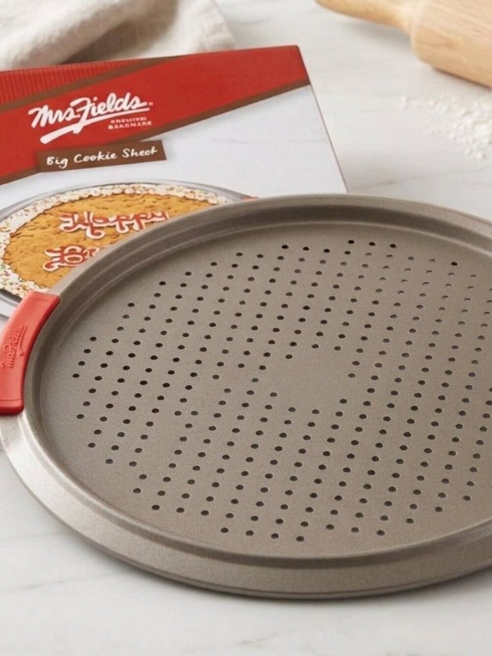 Mrs. Fields Big Cookie Sheet 13" Perforated Pizza Crisper Pan